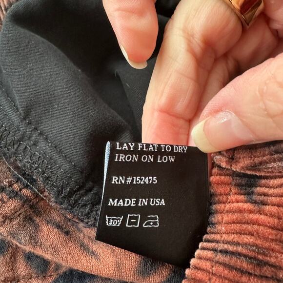 Strike Oil Rust & Black Tie Dye Corduroy 100% Cotton Pants 34 - Picture 11 of 14